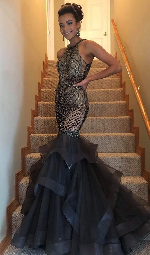 Jovani size 2 gunmetal dress
